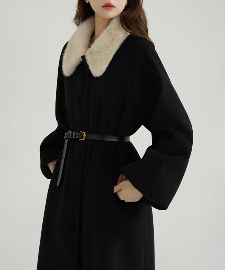 ベルト付きロマンスファー襟コート – jemiremi(ジェミレミ) ベルト付きロマンスファー襟コート – jemiremi(ジェミレミ)
