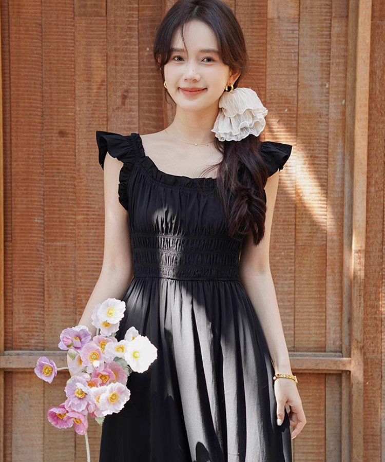 フライングスリーブスクエアネックシャーリングワンピース – jemiremi フライングスリーブスクエアネックシャーリングワンピース – jemiremi