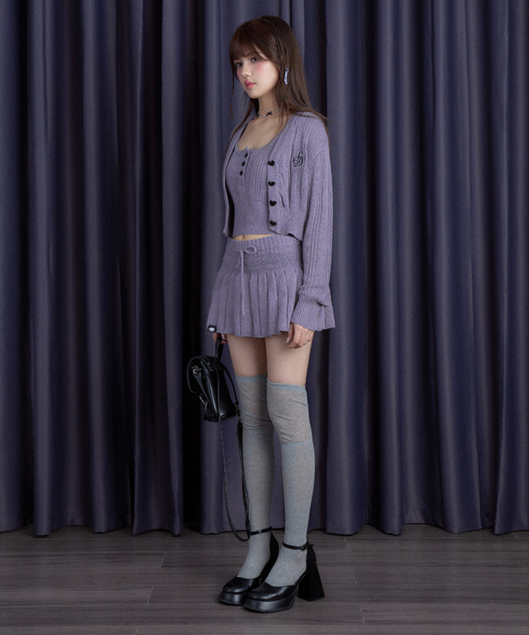 プリーツニットミニスカート（セットアップ可能） – jemiremi