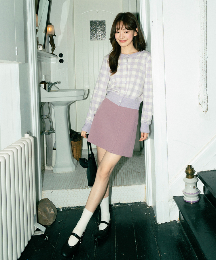 ギンガムチェックニットカーディガン – jemiremi（ジェミレミ）