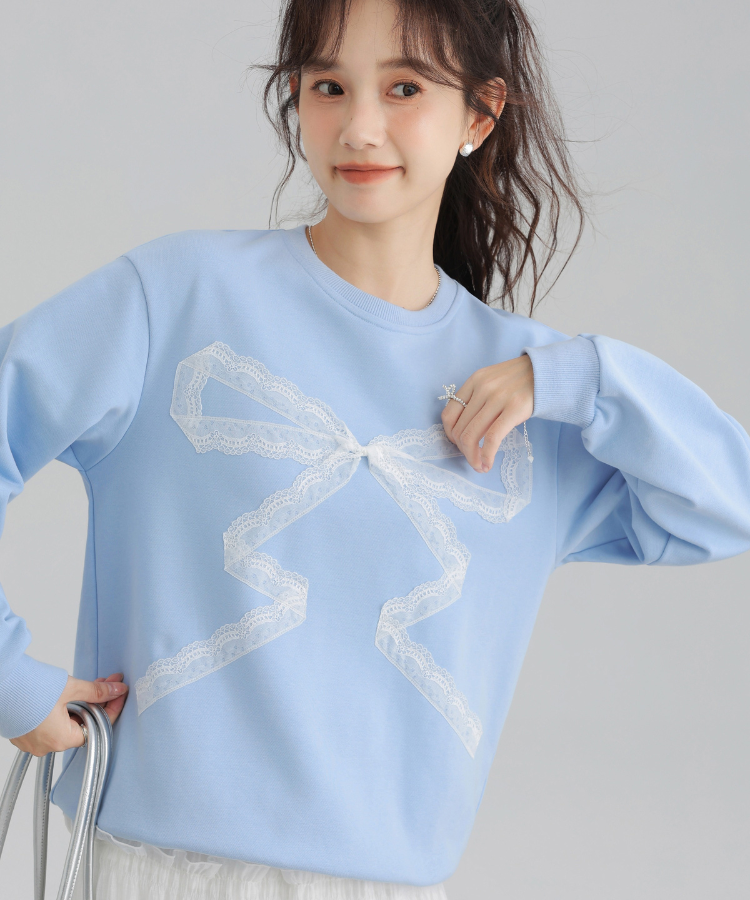 ビッグレースリボンスウェット – jemiremi（ジェミレミ）