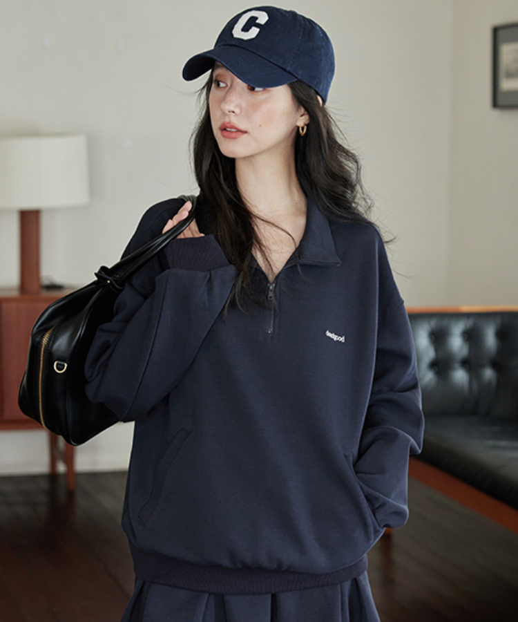 ハーフジップスポーティスウェット – jemiremi（ジェミレミ）