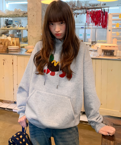 ホットドッグ風ダックスフンド裏起毛パーカー