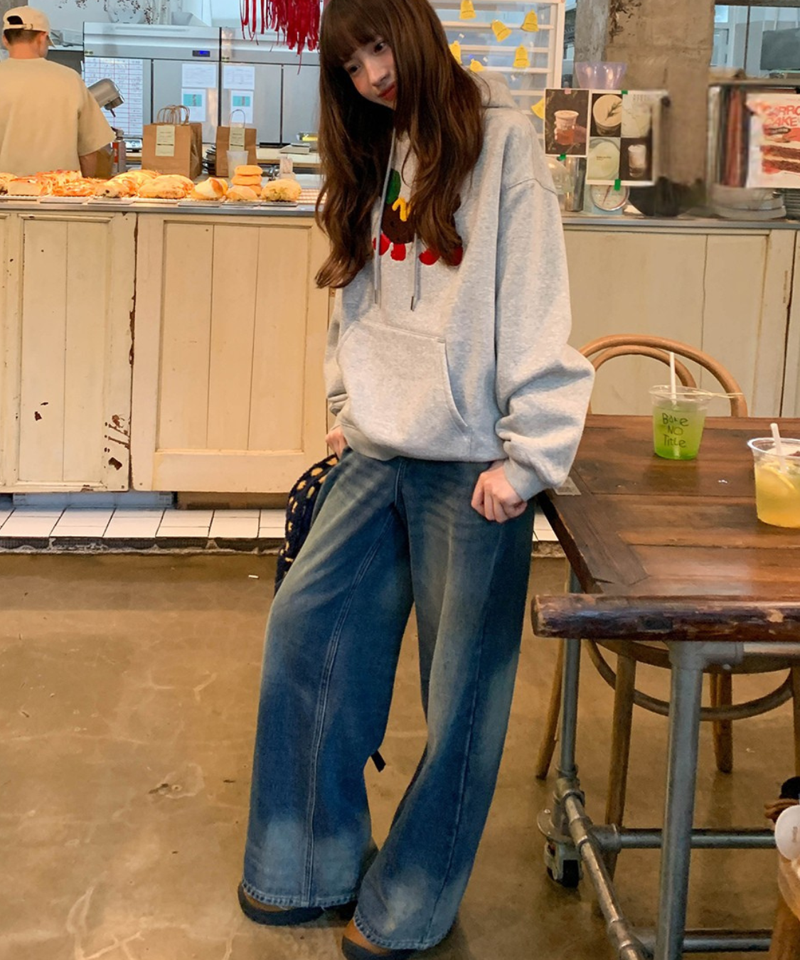 ホットドッグ風ダックスフンド裏起毛パーカー