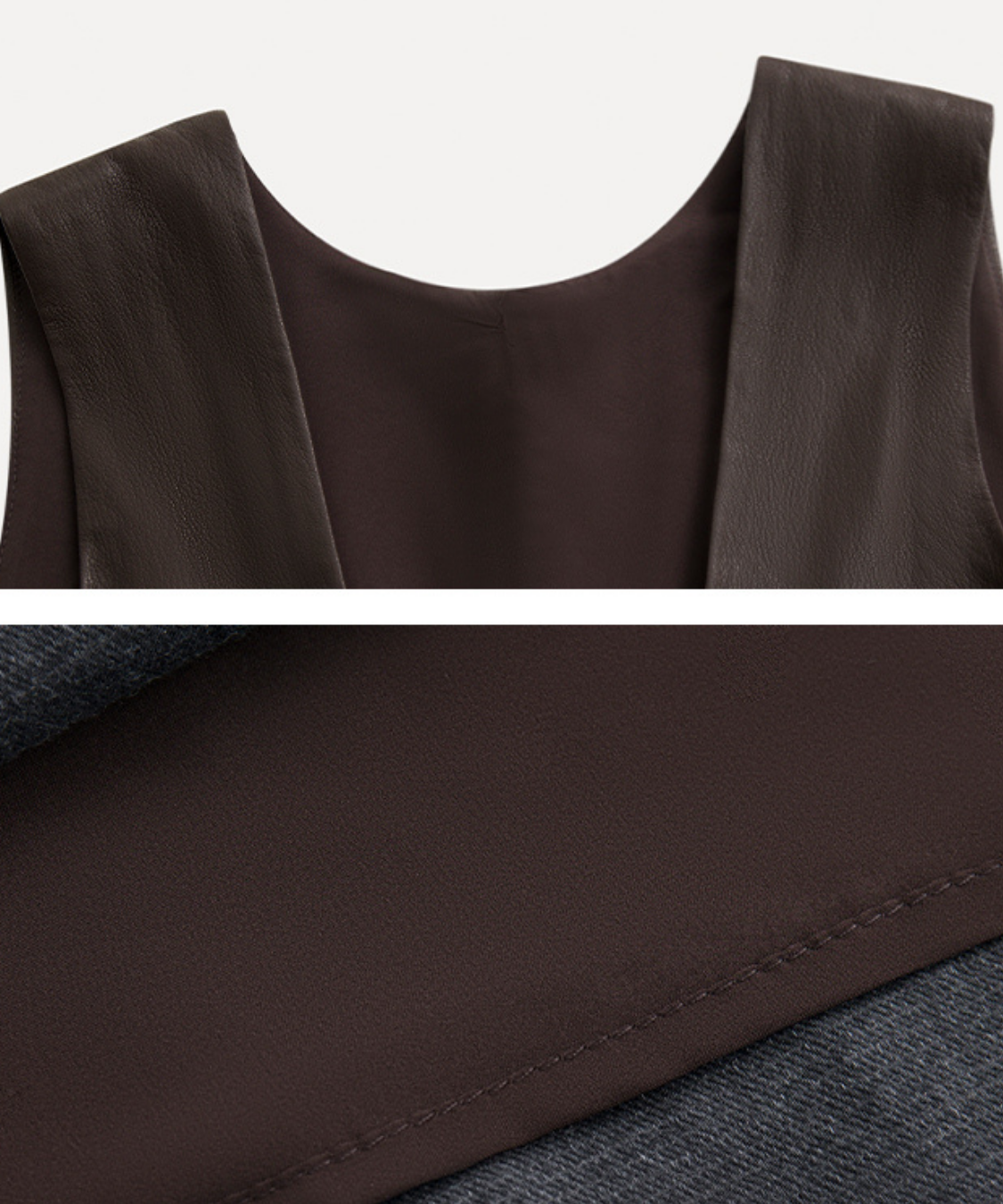 フェイクレザーバックリボンAラインジャンパースカート