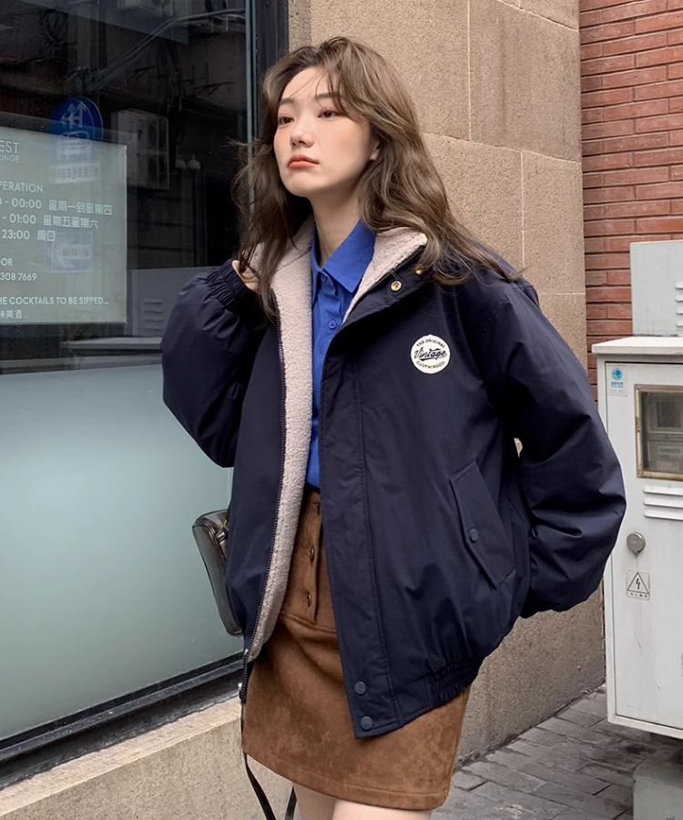 ジャケット・アウター Yumi Yumi Grey Animal Print Reversible Cotton Cropped Quilted Jacket