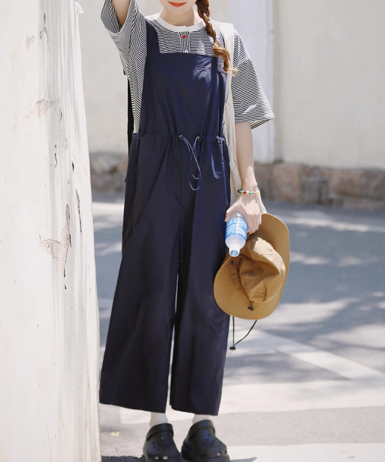 ウエスト絞りアウトドアストラップオーバーオール – jemiremi