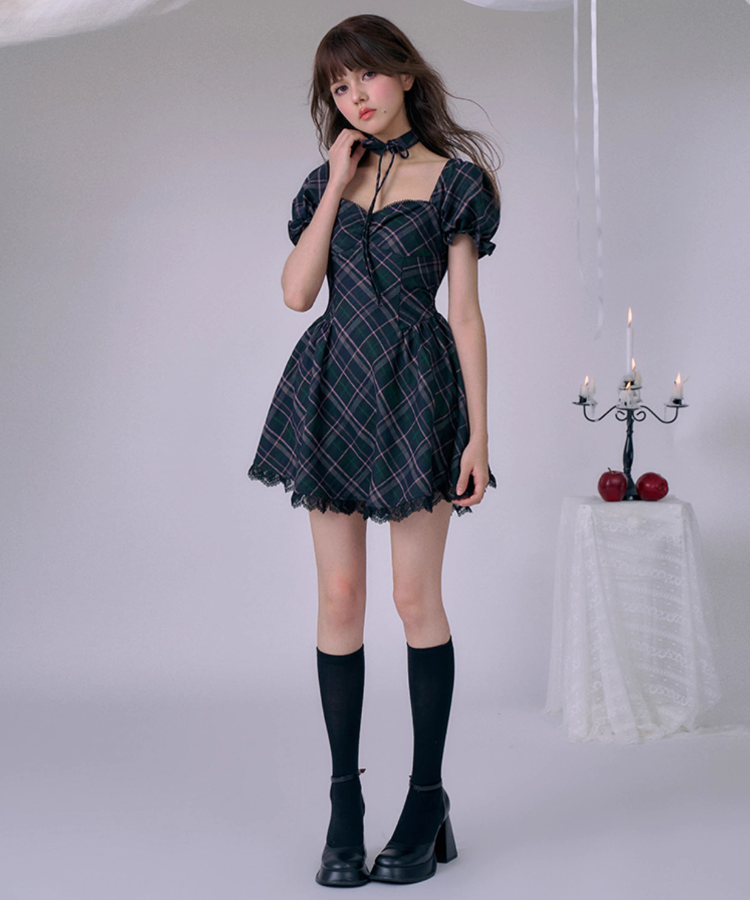 Sheller シアーチェックワンピース NIJIKO Sheller シアーチェック Sheller シアーチェックワンピース NIJIKO Sheller シアーチェック