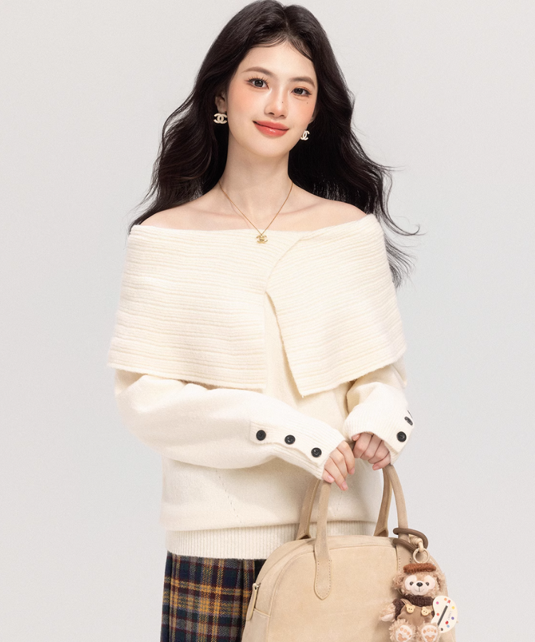 【新品未開封】ミストレアス フェザーブルームオフショルダーニットトップス 希少 オフショルダーニットトップス｜ニット｜韓国ファッション通販 SONA