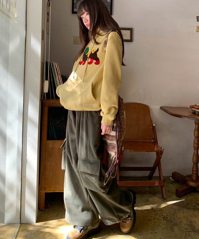 ホットドッグ風ダックスフンド裏起毛パーカー