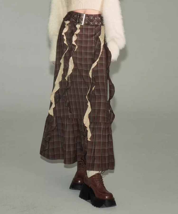 ぴちゃっこ様 8チェック柄プリーツロングスカート ブラウン ビームス ぴちゃっこ様 8チェック柄プリーツロングスカート ブラウン ビームス