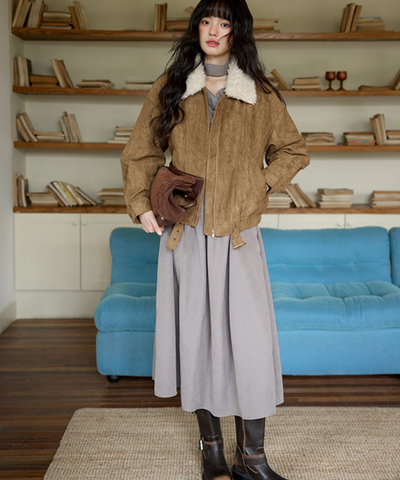 ウエストギャザードレープネックロングワンピース