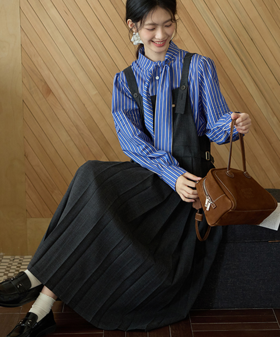 ボックスプリーツロングジャンパースカート – jemiremi（ジェミレミ）