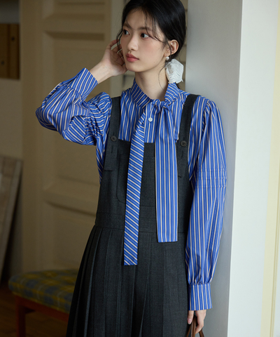 ボックスプリーツロングジャンパースカート