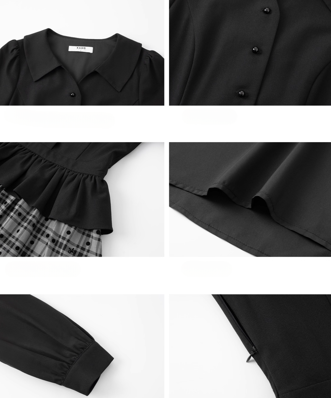 【LEJA】チェック柄レイヤードペプラムセットアップワンピースドレス Sサイズ Leja（レジャ）の「【LEJA】チェック柄レイヤードペプラム