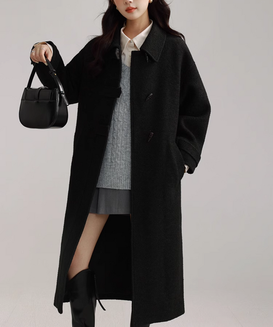 【冬編】「ダッフルコート×ストライプシャツ×プリーツスカート」でスクールライクに【10代】