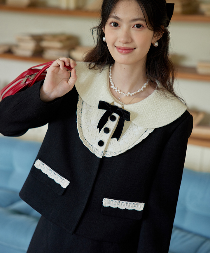 ドールカラーガーリーレースリボンジャケット – jemiremi（ジェミレミ）