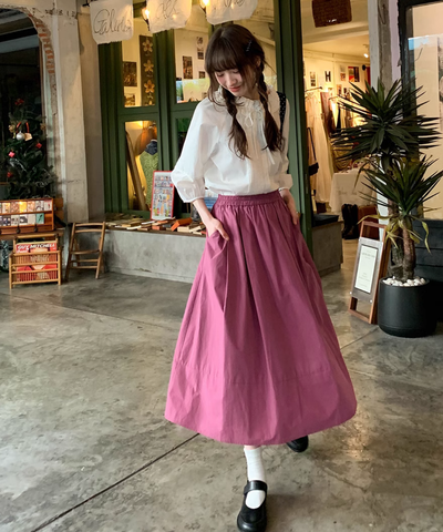 ローズピンク切り替えスカート