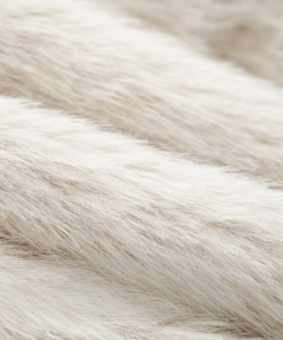 リボン付きセーラーデザインフェイクファーコート