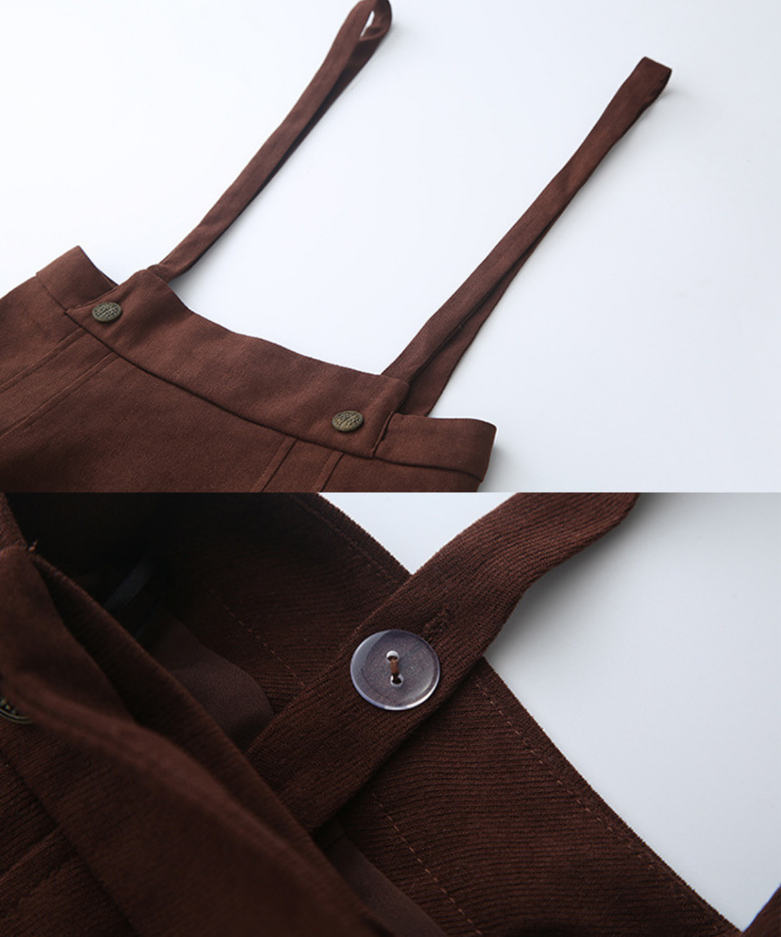 配色リボンブラウス＋サスペンダースカート2点セット