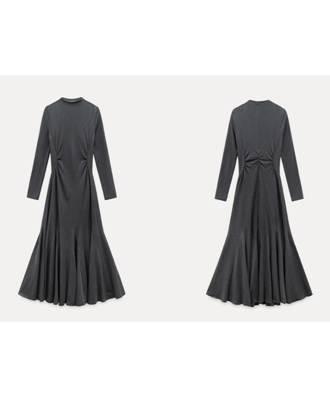 モックネックウエストドレープマーメイドワンピース