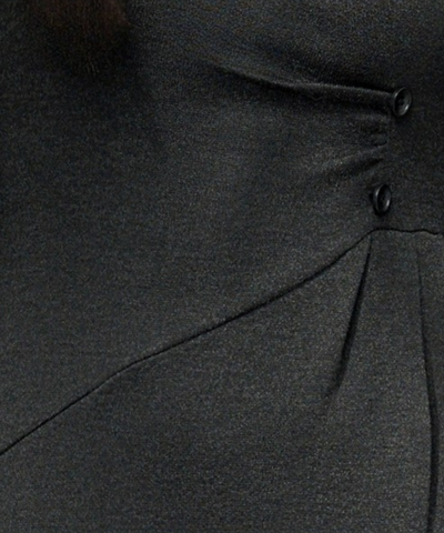 フェイク2ピース風シャツカラーニットワンピース