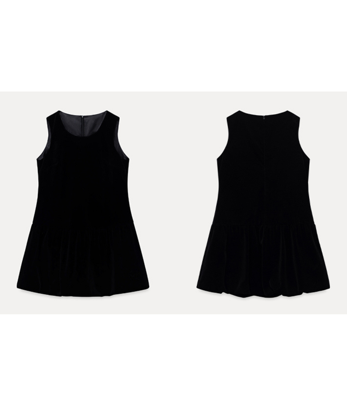 ノースリーブジャンスカ風ベルベットワンピース