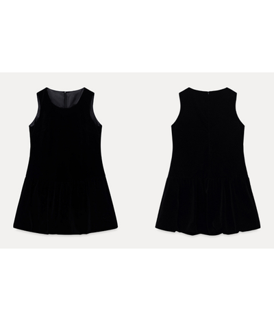 ノースリーブジャンスカ風ベルベットワンピース