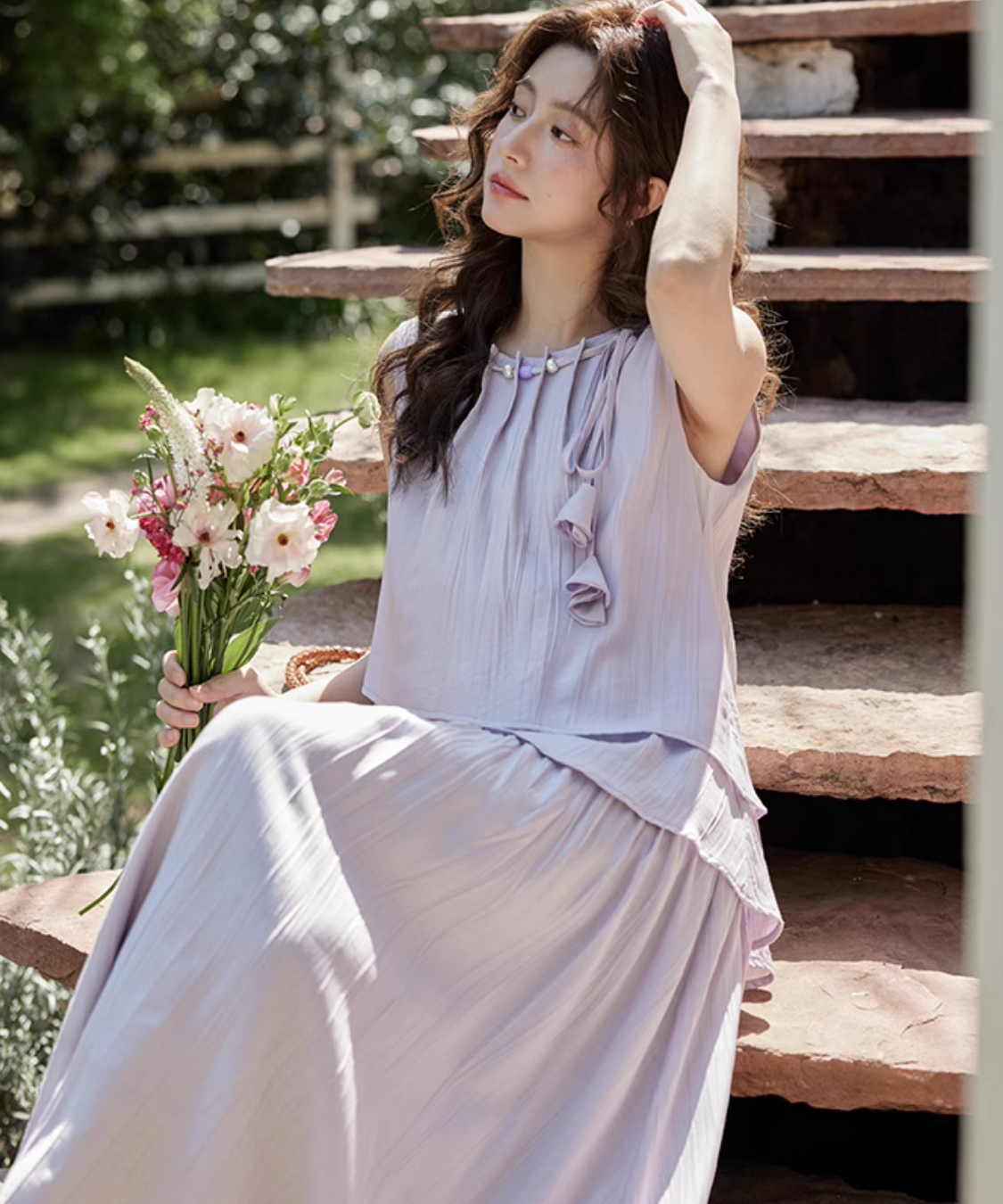 イレギュラーヘムレイヤードワンピース