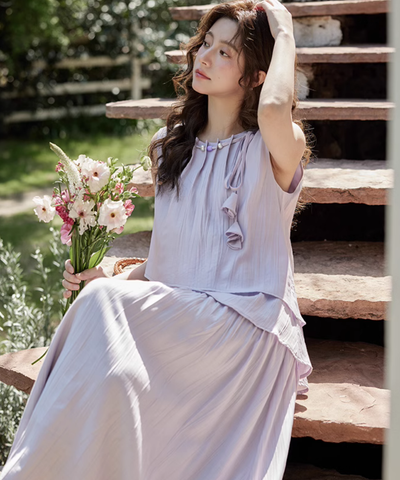 イレギュラーヘムレイヤードワンピース