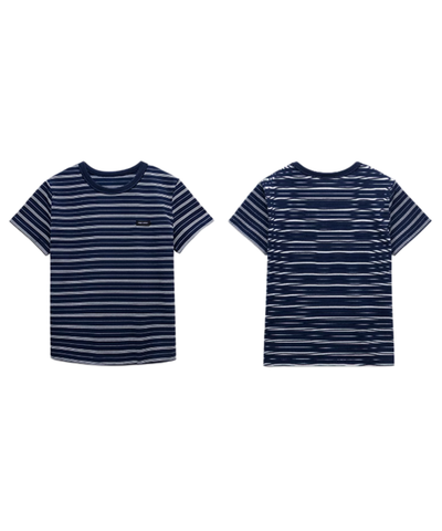 カジュアルボーダークルーネックTシャツ
