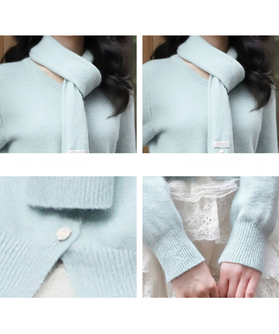 取り外しマフラー付きニットカーディガン