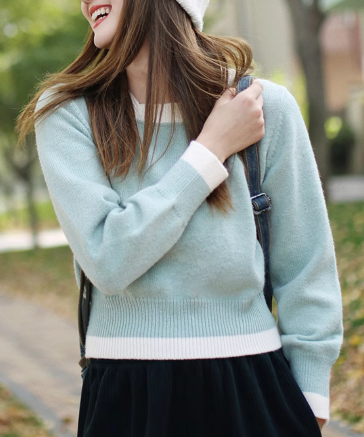 【春編】「スクエアネックラインニット×Aラインスカート」でド定番に【30代】