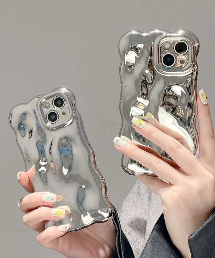 シルバーアルミニウム製ノートPCおまけにスマホケース ウェーブバブルシルバースマホケース – jemiremi（ジェミレミ）