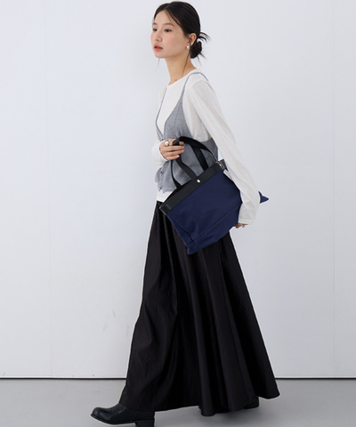 キャミソールベスト＋クルーネックカットソー 2点セット