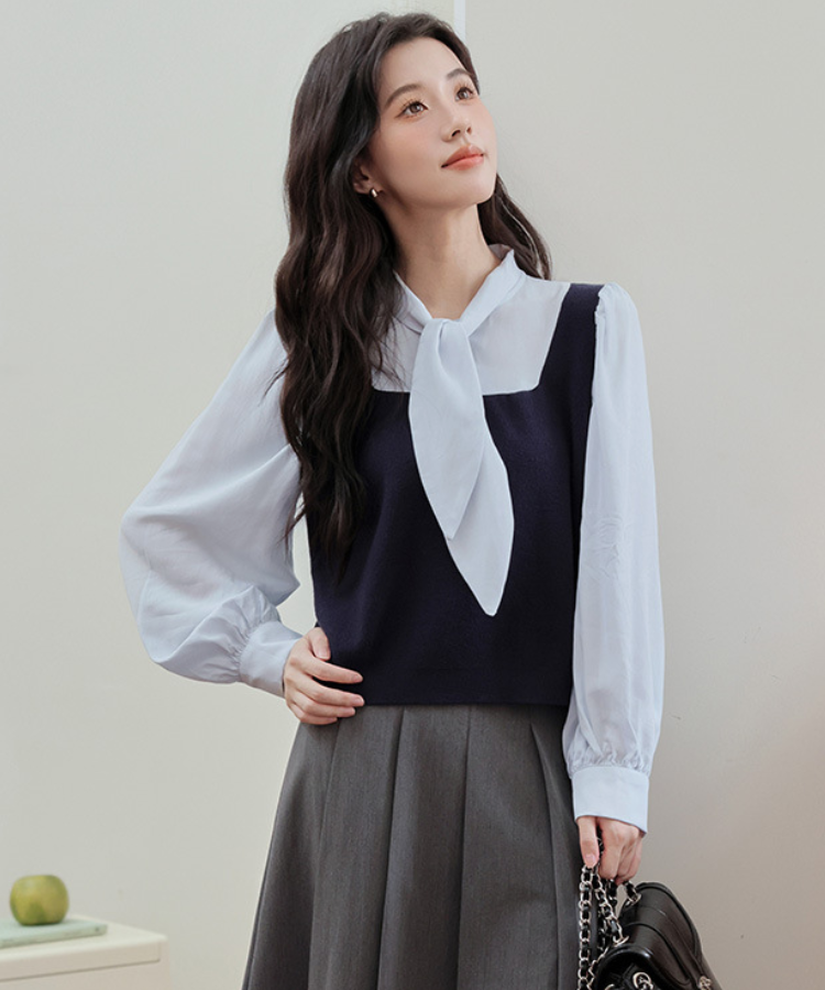 ベストドッキングボウタイブラウス – jemiremi（ジェミレミ）