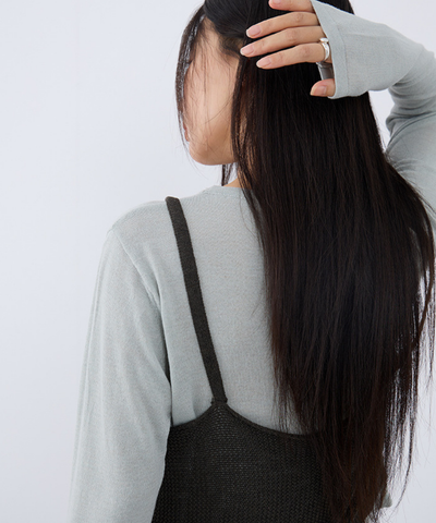 キャミソールベスト＋クルーネックカットソー 2点セット