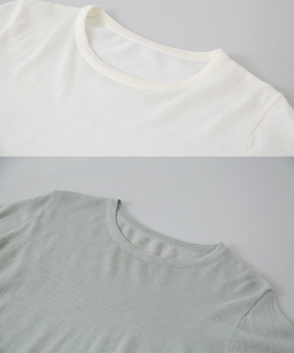 キャミソールベスト＋クルーネックカットソー 2点セット