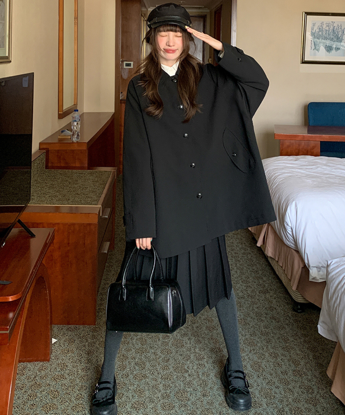 バックリボンデザインオーバーサイズコート – jemiremi