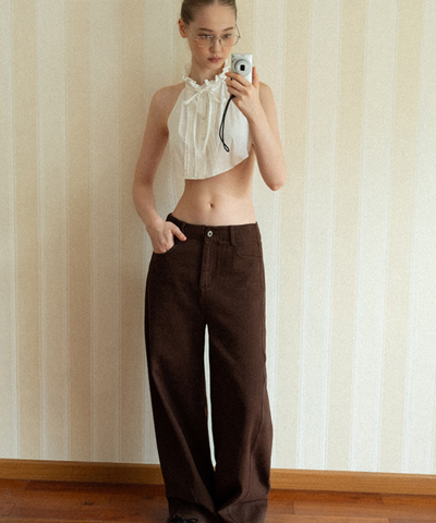 リボンフリル付け襟ブラウス