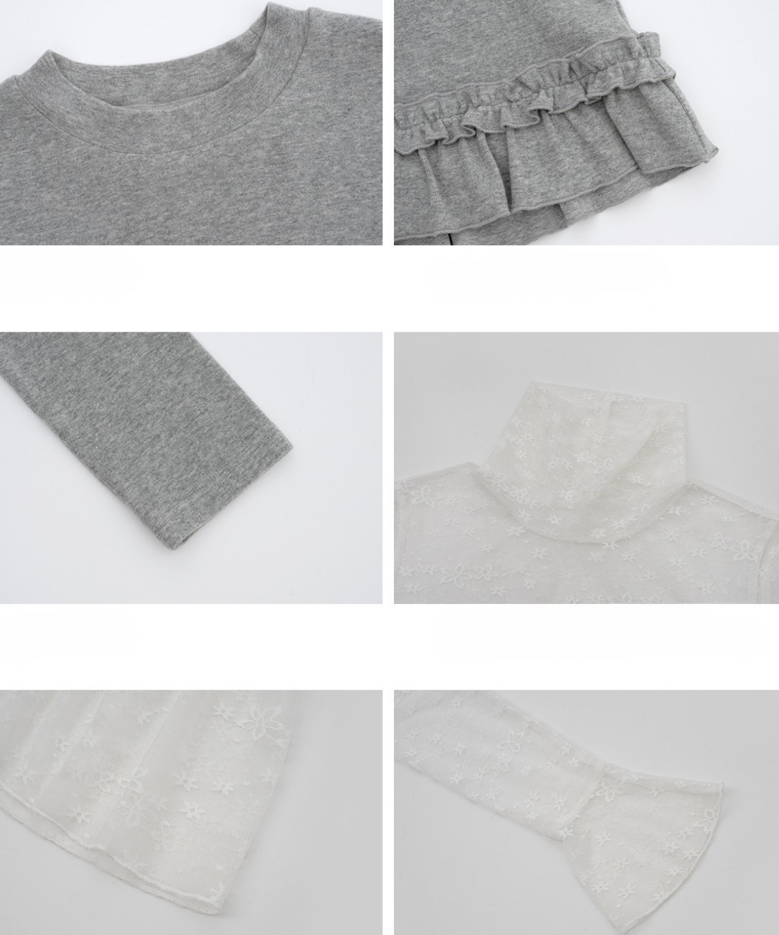 裾フリルニット＋レースハイネックインナー 2点セット