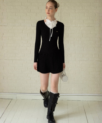 リボンフリル付け襟ブラウス