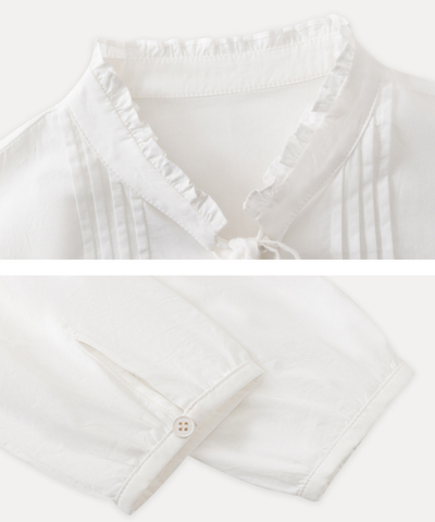 フリルスタンドカラーペプラムブラウス