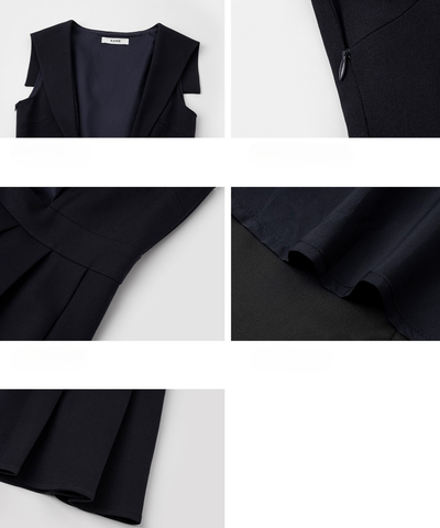 セーラーカラーボックスプリーツロングワンピース