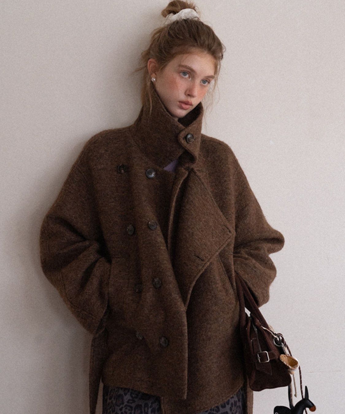 ダブルボタンベルテッドショートジャケット