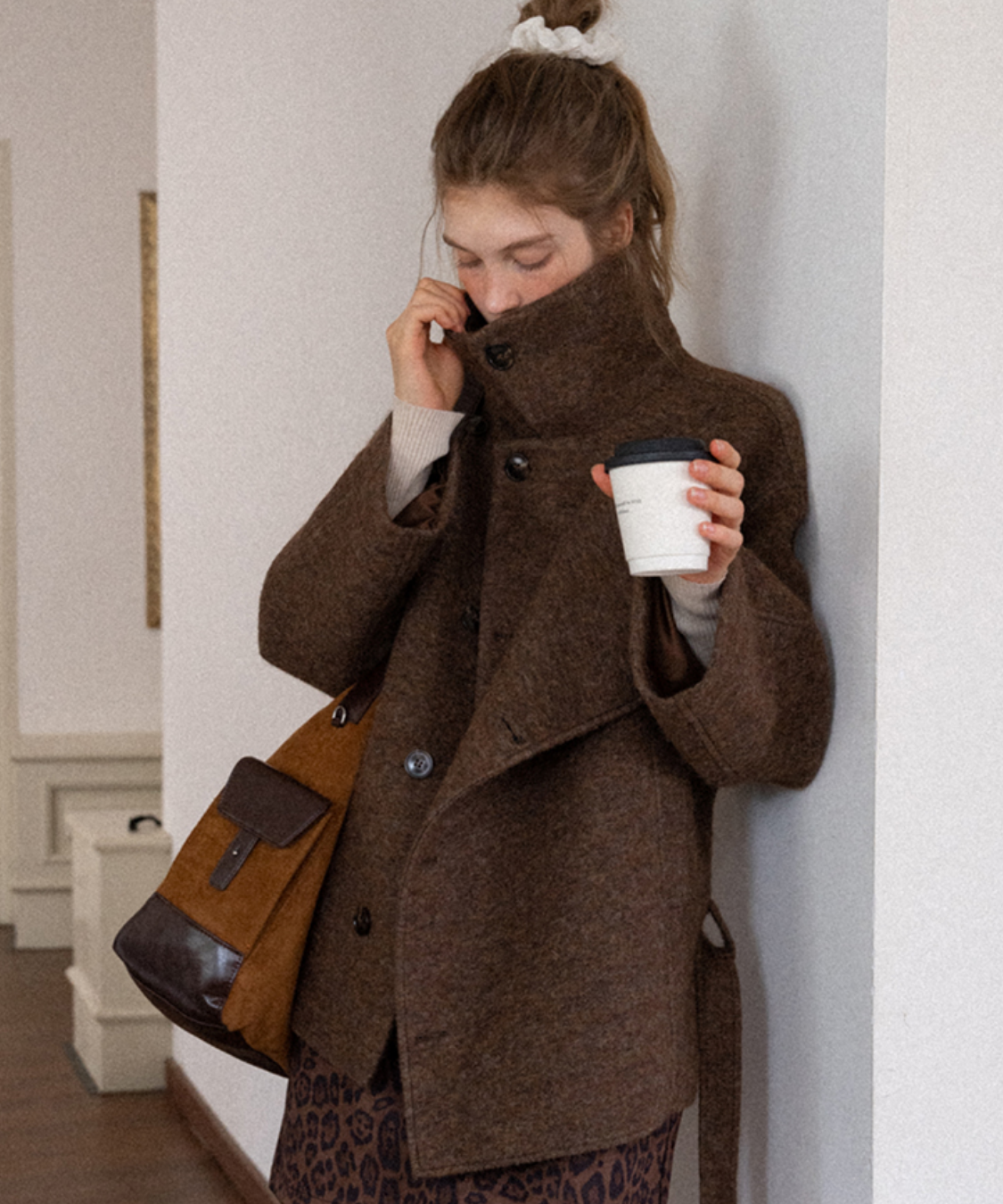 ダブルボタンベルテッドショートジャケット