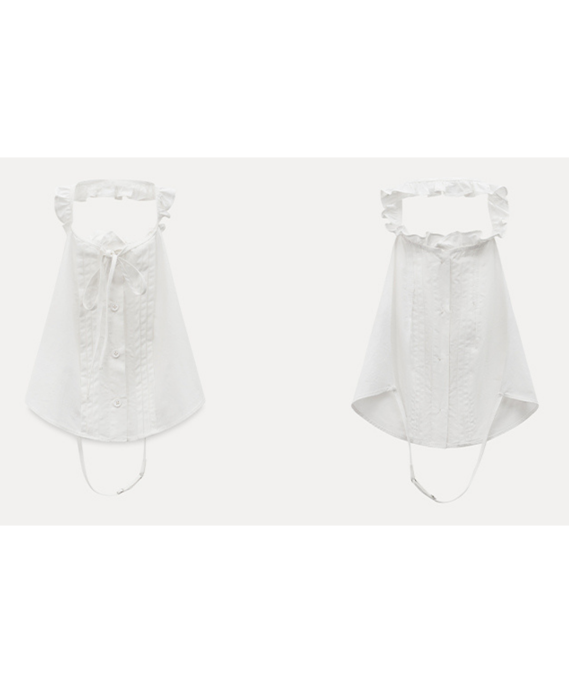 リボンフリル付け襟ブラウス