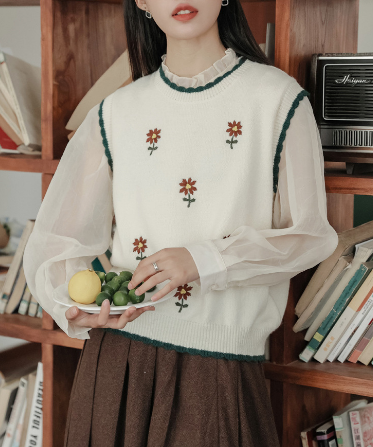 チェスティ Chesty 23SS トップス ベスト 花柄 刺繍 ペプラム