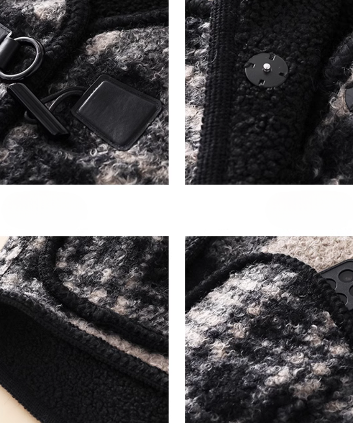 ジェラピケ　ノーカラーチェックジャケット N.s ジャケット ノーカラージャケット ノーカラーチェックジャケット