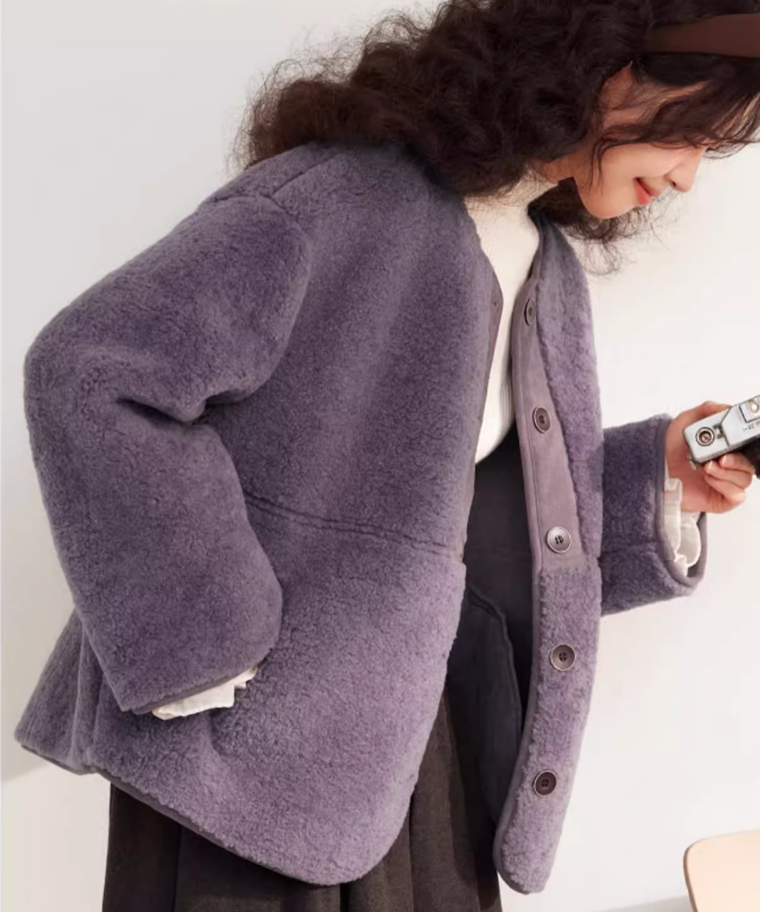 フェイクラムウールボアジャケット＋ポシェット – jemiremi（ジェミレミ）